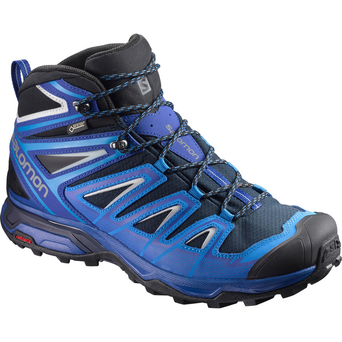 SALOMON X ULTRA 3 MID GTX® Philippines - Men's Hiking Shoes - Blue/Black | 869725-ANH